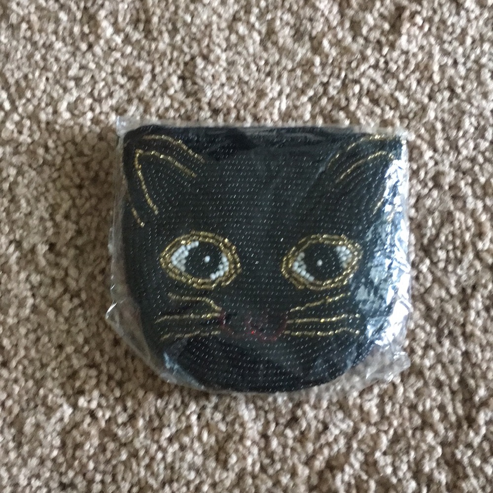 Beaded cat coin purse